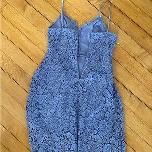 purple blue lace overlay cocktail dress